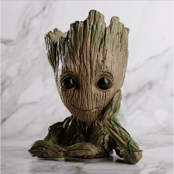 GuangTouL Groot Flowerpot Guardians of the Galaxy Baby Action Figures Cute Model Toy Pen Pot 