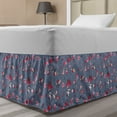 thumbnail image 1 of Romantic Bed Skirt, Funny Raccoons Couple and Cat under Umbrella with Botanical Bouquets, Elastic Bedskirt Dust Ruffle Wrap Around for Bedding Decor, 4 Sizes, Red Pink and Blue Grey, by Ambesonne, 1 of 2