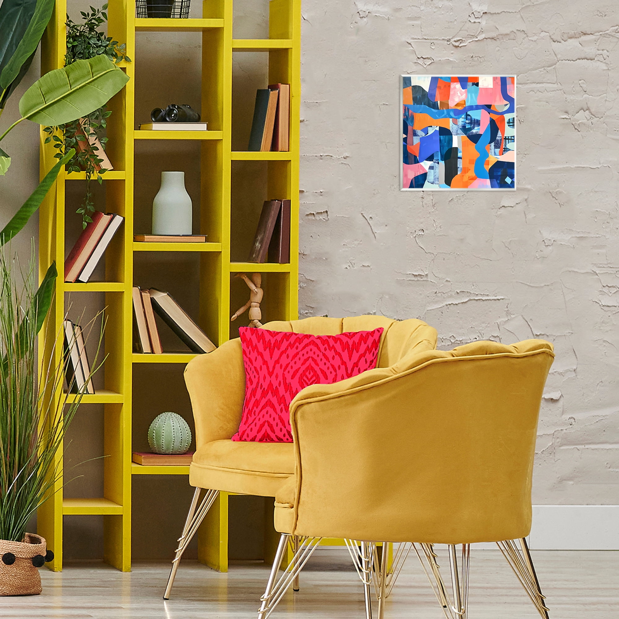 Stupell Industries Wavy Woven Shapes Collage Abstract Painting Unframed Art Print Wall Art, 12 x 12