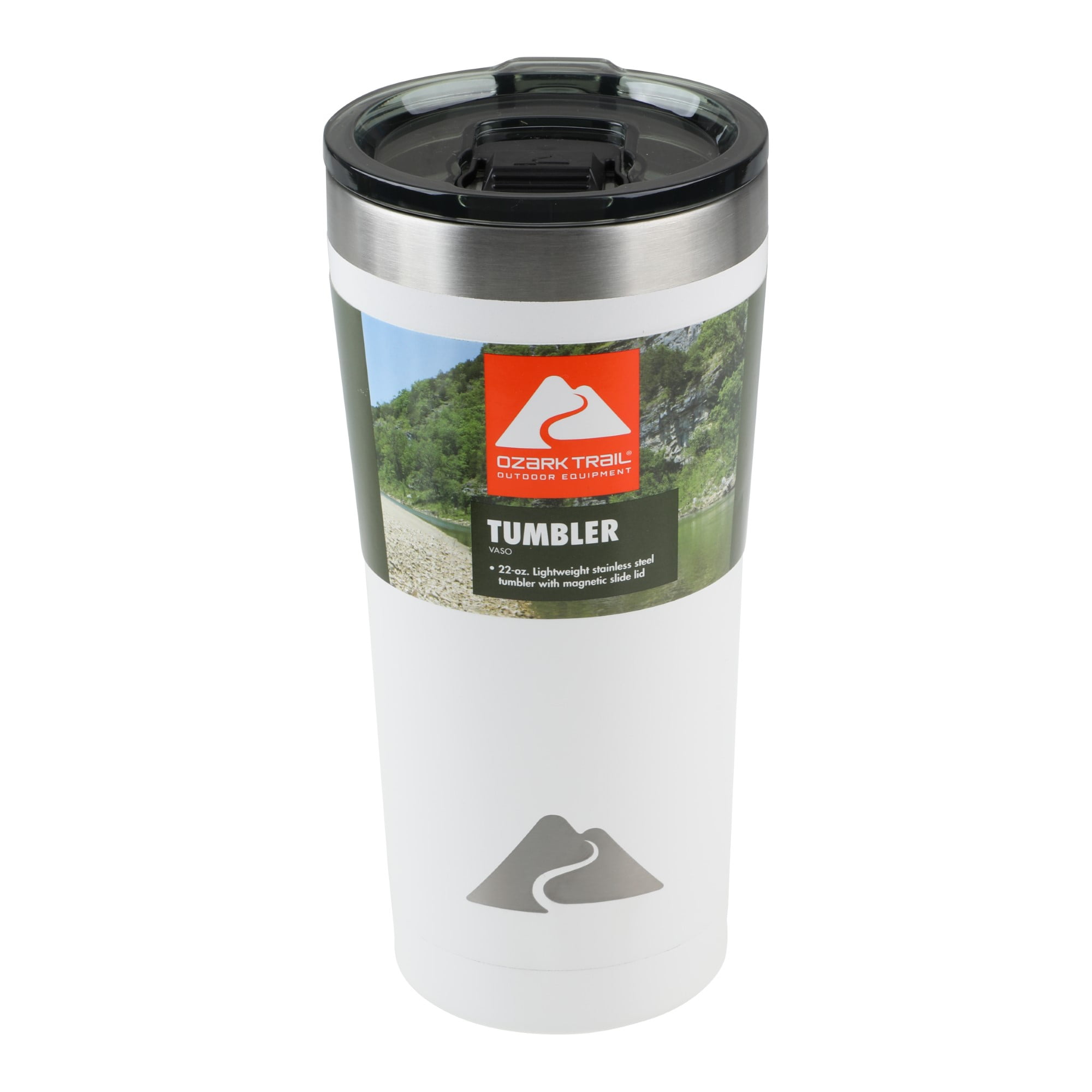 Ozark Trail 22 oz Vacuum Insulated Stainless Steel Tumbler-White
