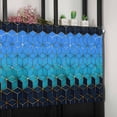 thumbnail image 6 of Blue Geometric Valances for Windows Farmhouse Kitchen Curtains Valances Rod Pocket Valance Curtains for Kitchen Windows Gradient Black Gold Mottled Comb Grid Window Valances for Bathroom 42"x12", 6 of 6