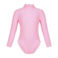 thumbnail image 3 of TiaoBug Kids Girls Athletic Gymnastics Leotard Long Sleeve Keyhole Back One Piece Ballet Dancewer Jumpsuit Pink 5-6, 3 of 7