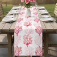 thumbnail image 4 of Coastal Pink Coral Table Runner 70 Inches, Nautical Ocean Seaside Beach Bed Runner Dresser Scarves Tabletop for Indoor Outdoor Parties/Ceremony/Banquet, 13" x 70", 4 of 9