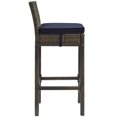 thumbnail image 3 of Modway Conduit Rattan Outdoor Bar Stool in Brown and Navy (Set of 2), 3 of 4