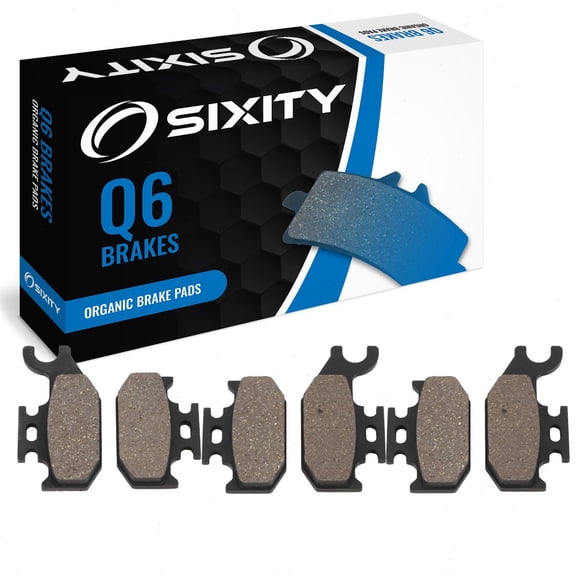 Sixity Q6 Front Rear Organic Brake Pads compatible with Bombardier Traxter 500 XL 2004 Complete Set