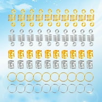 OUNONA 60Pcs Unique Dreadlocks Ring Hair Braid Cuffs Elegant Hair Accessories