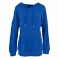 thumbnail image 6 of Wutalume Women's Casual Pocket Hoodie with Drawstring Pullover Sweatshirt Top, Fashionable and Comfortable for Everyday Wear,Blue 2XL, 6 of 6