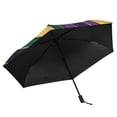thumbnail image 5 of ALAZA Mardi Gras Stripes UPF 50+ Compact Folding Umbrella for Rain Travel Umbrella Packable, 5 of 8