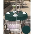 thumbnail image 5 of Deep Green Outdoor Tablecloth with Umbrella Hole and Zipper, Solid Color Table Cover for Round Tables Waterproof Tabletop Collection for Patio, Garden, Picnic, Camping 60R, 5 of 6