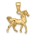 thumbnail image 3 of 14k Yellow Gold Solid Polished 3-D Horse Charm Pendant, 3 of 5
