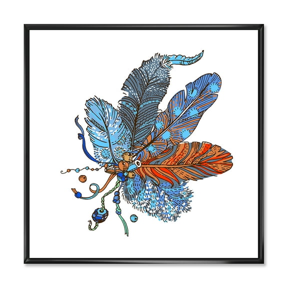 Designart 'Ethnic Boho Art Design' Bohemian & Eclectic Framed Canvas Wall Art Print