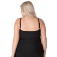 thumbnail image 2 of Black Twist Front Plus Size Swim Top - 24W, 2 of 5