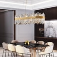 thumbnail image 6 of Posiosa Gold Oval Crystal Chandelier L35.4 inch, 20-Lights Gold Chandeliers Modern Crystal Chandelier Pendant Light Fixture G9 Lights Pendant Ceiling Light for Dining Living Room Kitchen Island, 6 of 8