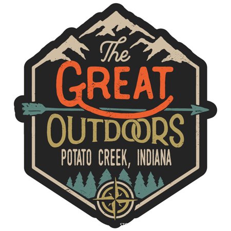 Potato Creek Indiana The Great Outdoors Design 4-Inch Vinyl Decal Sticker