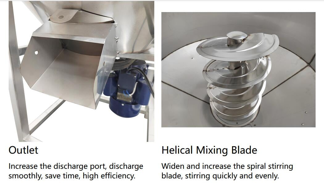220V Electric Mixer Blender Mixing Machine 440lbs for Dry Grain Particle Granular Flour Beans Plastic