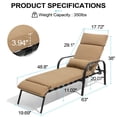 thumbnail image 3 of Crestlive Products Set of 2 Outdoor Patio & Indoor Adjustable Chaise Lounge Chairs with Cushion, 3 of 5