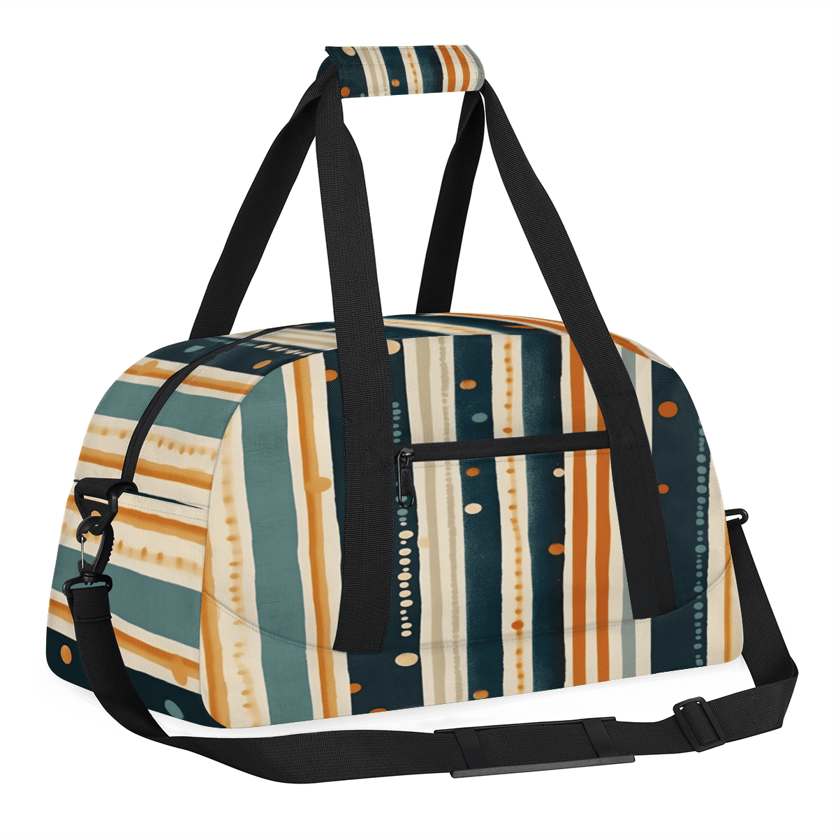 Herdesigns Striped Sports Duffle Bag for Women & Men, Striped Design Gym Bag Dance Bag Overnight Bag Carry On Weekender Travel Bag