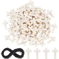 thumbnail image 3 of 100Pcs Wooden Cross Pendants with 20m Waxed Polyester Cord Printed Wood Cross Charms Crucifix Cross Beads, 3 of 9