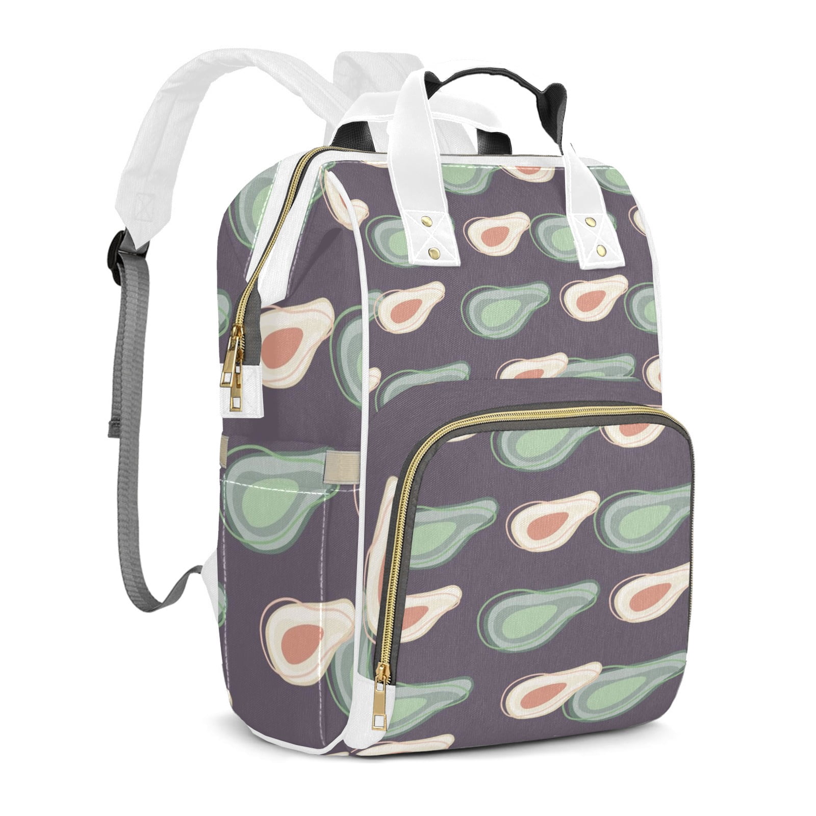 Abstract Avocado Diaper Backpack – Large Capacity, Insulated Baby Bottle Pocket, Multifunctional Mommy Bag for Boys & Girls