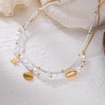 thumbnail image 6 of NICKSUN Boho Ocean Themed Layered Beaded Necklace, Multi-Layer Stackable Starfish Shell Imitation Pearl Choker, Summer Vacation Beach Statement Jewelry, 6 of 7