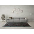 thumbnail image 3 of Ahgly Company Indoor Square Southwestern Light Blue Country Area Rugs, 4' Square, 3 of 4