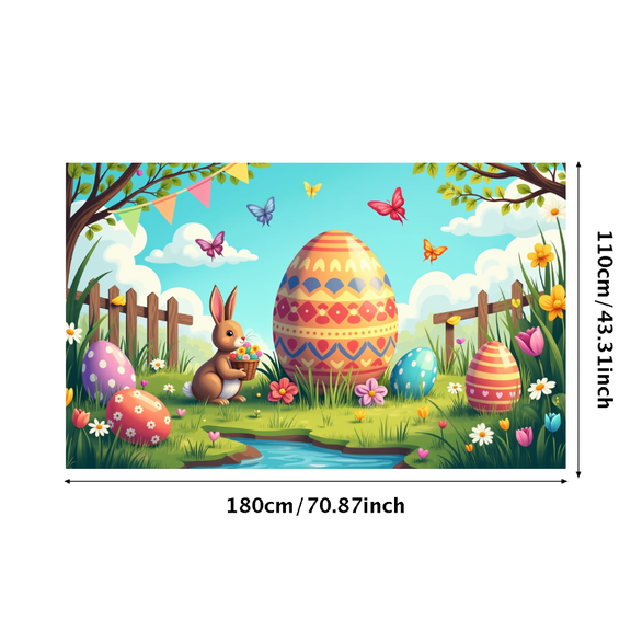LUUFILx Easter Egg Hunt Backdrop Spring Decorations Bunny Photography Props Banner Garden Background Party Supplies Warm Atmosphere Festive Celebration