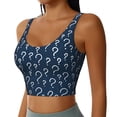 thumbnail image 2 of Fotbe Question Marks Sujetador Deportivo Largo sin Aros para Mujer con Almohadillas y Soporte Medio, Transpirable y Absorbente, Camiseta Tipo Chaleco o Tank Top-Small, 2 of 8