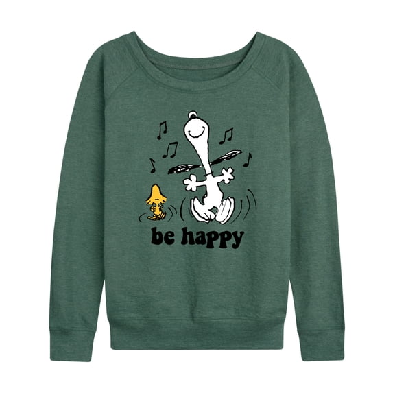 Peanuts - Faces of Snoopy -Women's Lightweight French Terry Long Sleeve Shirt