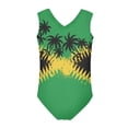 thumbnail image 2 of FOR U DESIGNS Jamaican Flag Girls Bathing Suit Size 11-12 Years Coconut Tree Sleeveless V Neck Swimwear Kids Teens Athletic One Piece Swimsuit, 2 of 8