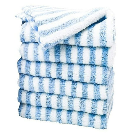 

Cotton Terry Kitchen Dish Cloths | Set of 6 | Super Soft and Absorbent | 100% Cotton Dish Rags | Perfect for Household and Commercial Uses | Blue