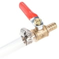 thumbnail image 4 of Brass Air Ball Valve Shut Off Switch, 6mm Hose Barb to 6mm Hose Barb with Clamps Red Handle, 4 of 4