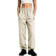 thumbnail image 5 of Waterproof Rain Pants for Women Lightweight Fishing Hiking Pants with Zipper Pockets (Beige S), 5 of 7