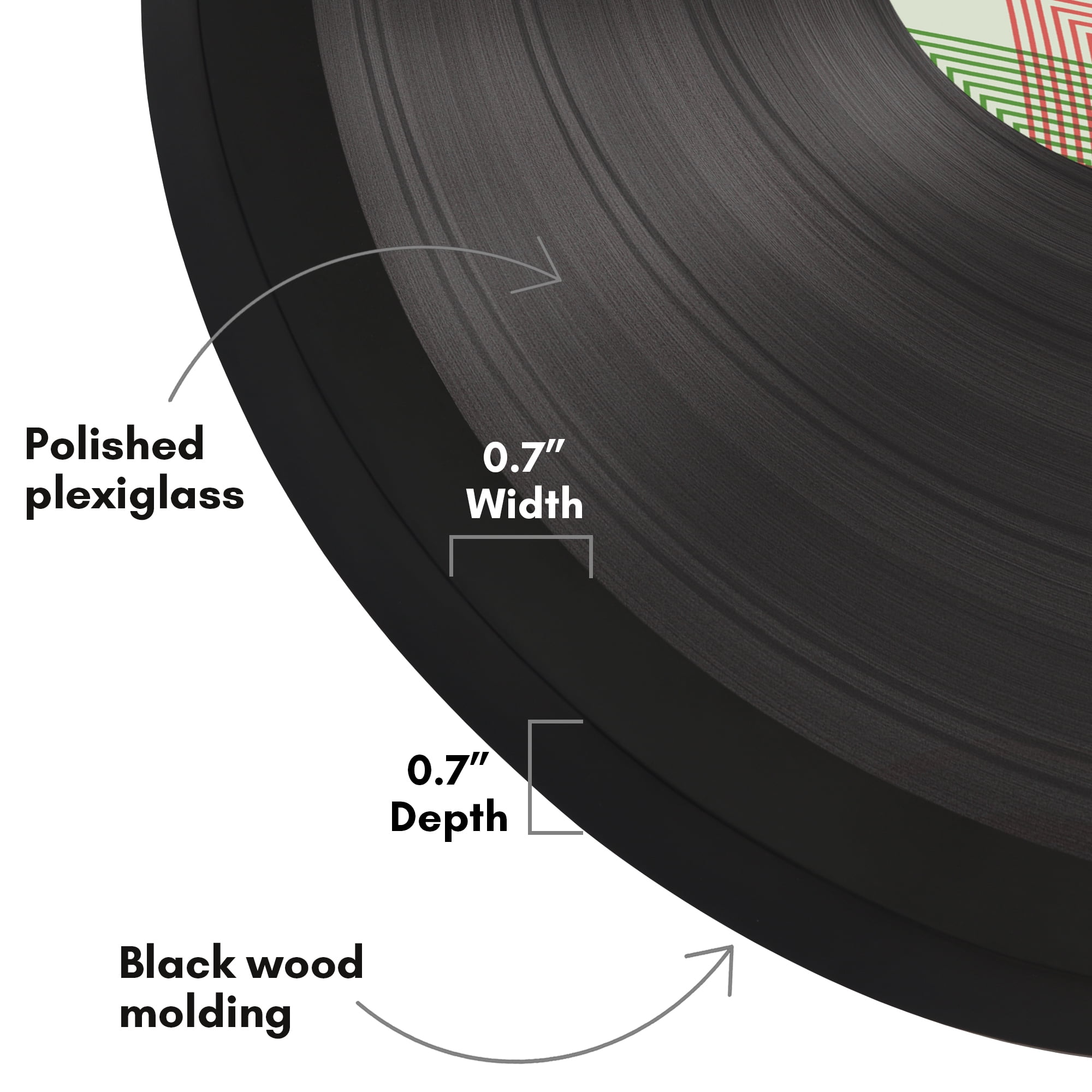 Americanflat 12x12 Picture Frame with Polished Plexiglass Vinyl Record Storage Wall Display Brooklyn - Black