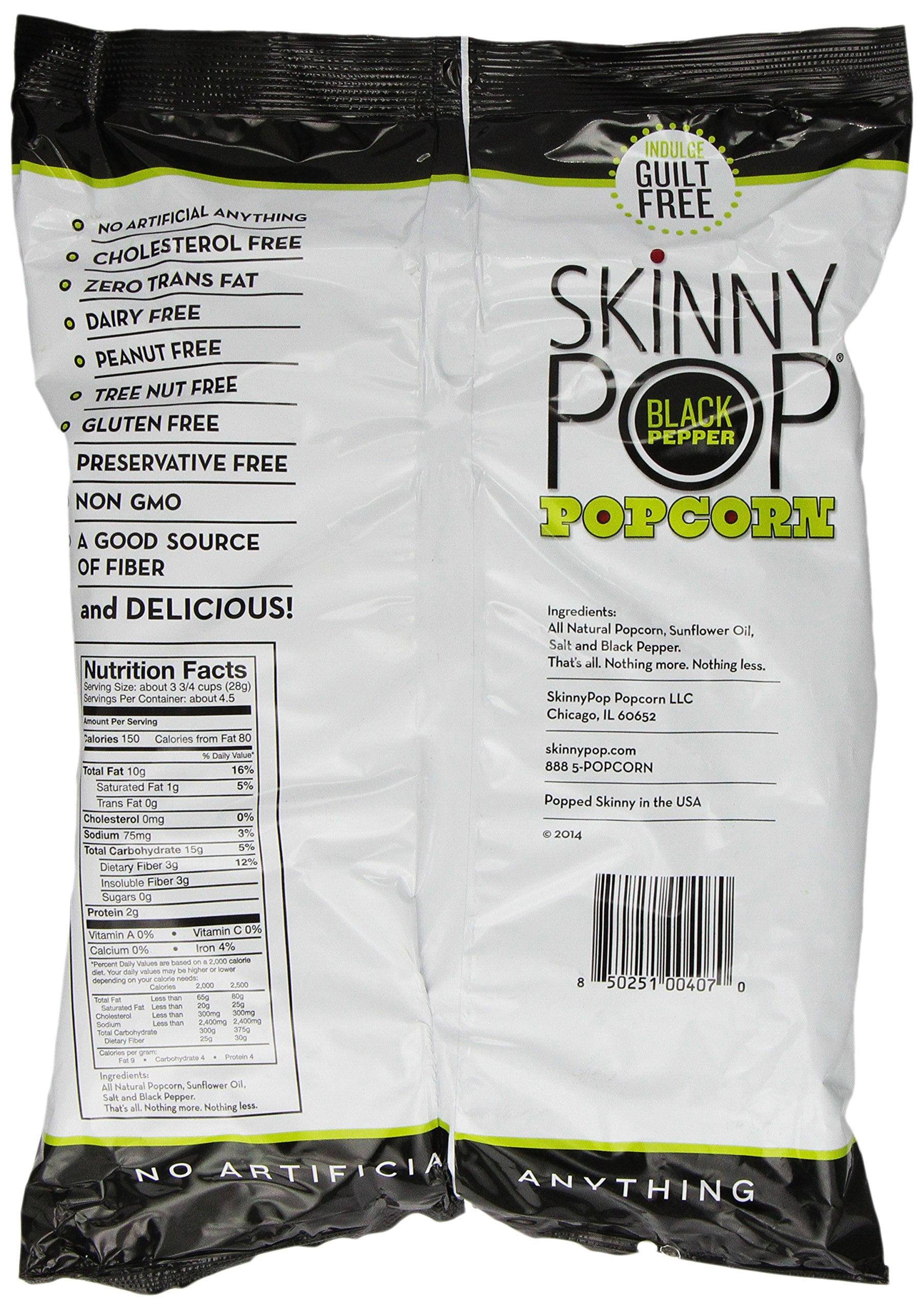 (Price/Case)Skinnypop Popcorn 407 Skinnypop 4.4oz Black Pepper (12Ct) Case