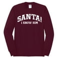 thumbnail image 2 of Wild Bobby Vintage Movie Quote Santa! I Know Him Men Long Sleeve Shirt, Maroon, Large, 2 of 6