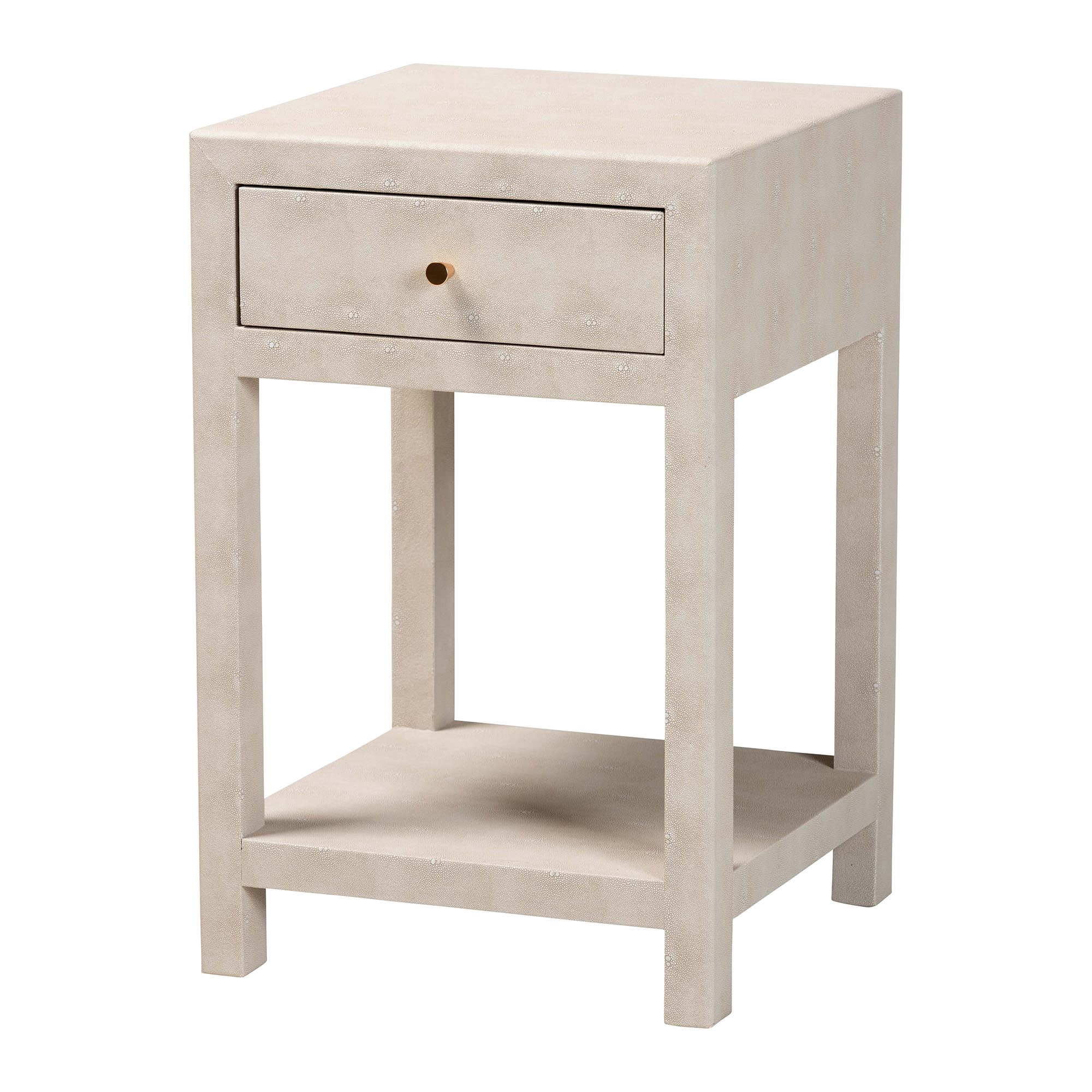Baxton Studio Dansby Modern End Table, 1-Drawer, Beige