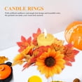 thumbnail image 2 of Harvest Festival Maple Leaf Sunflower Candle Wreath Candle Ring Table Centerpiece Ornament, 2 of 8