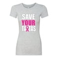 thumbnail image 2 of Save Your Awareness Womens Slim Fit Junior Tee, Heather Grey, Medium, 2 of 3