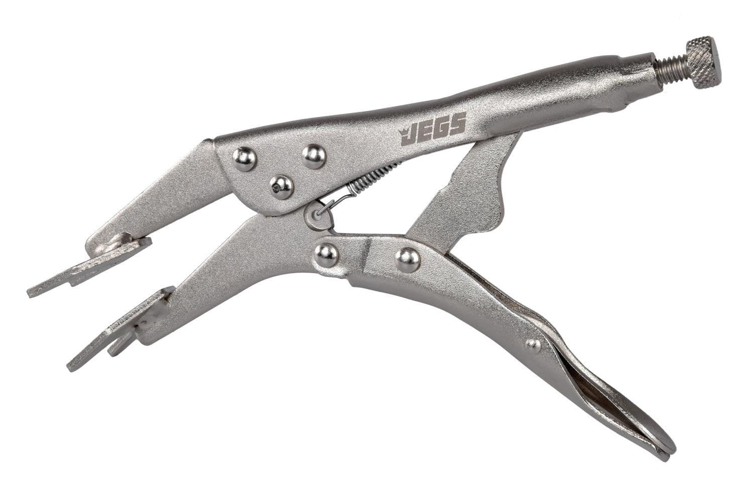 JEGS 81785 Spot Weld Locking Pliers 9 in. Length Forked Jaws Secure Spot Nozzle