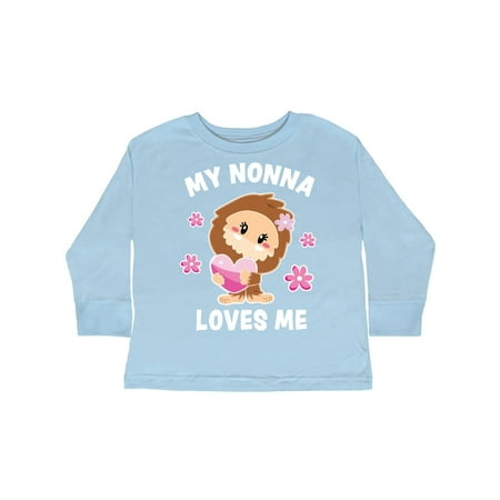 

Inktastic My Nonna Loves Me with Bigfoot Gift Toddler Toddler Girl Long Sleeve T-Shirt