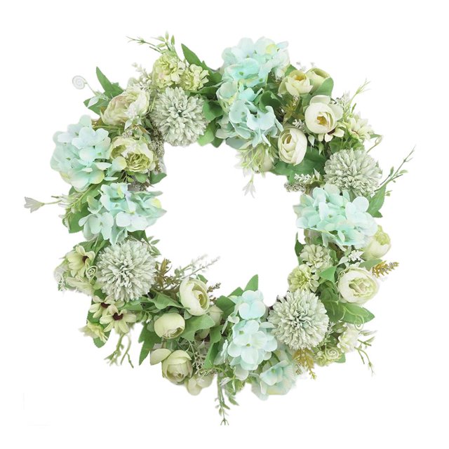Corona de flores artificiales para colgar en la puerta del hogar, decoración para bodas y fiestas. Los 40cm