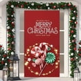 thumbnail image 6 of Loyerfyivos Christmas Door Cover Decoration, Santa Claus Door Cover Xmas Door Hanging Banner Christmas Eve Background for Home Front Door Holiday New Year Decoration (Red), 6 of 9