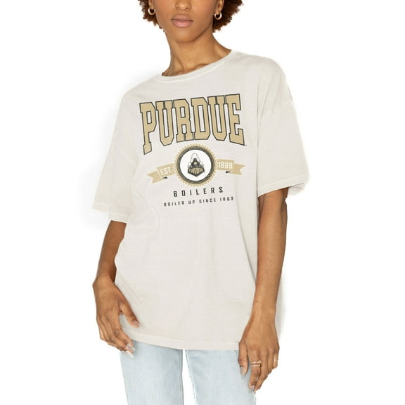 Women's Gameday Couture White Purdue Boilermakers Get Goin' Oversized T-Shirt