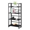 thumbnail image 3 of Pemberly Row Folding Four-Tier Bookshelf in Black Wood Finish, 3 of 11