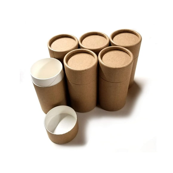 Empty Cardboard Deodorant Containers - Push-up style, top-fill, reusable and biodegradable 3.0 oz (6-Pack)
