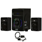 Acoustic Audio by Goldwood Bluetooth 2.1 Speaker Sound System with LED Light Display, USB and SD Card and Optical Inputs, Remote Control - AA2108 Black