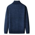thumbnail image 5 of ZCFZJW Men's Sweaters Trenday Fall Winter Full Zip Slim Thick Warm Long Sleeve Knitted Cardigan Outwear Jacket with Pockets Navy XXL, 5 of 9