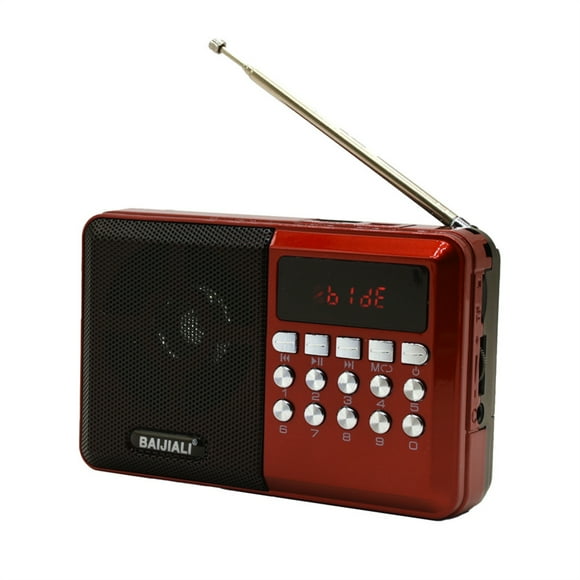 EDTara Radio Portable avec Antenne Télescopique Radio Rechargeable Haut-Parleur Carte TF Lecteur USB pour Randonnée Marche Senior