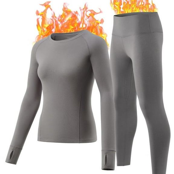 Long Johns for Women Thermal Underwear Soft Fleece Lined Base Layer Set Pajama Set Thermal Top Bottom for Cold Weather