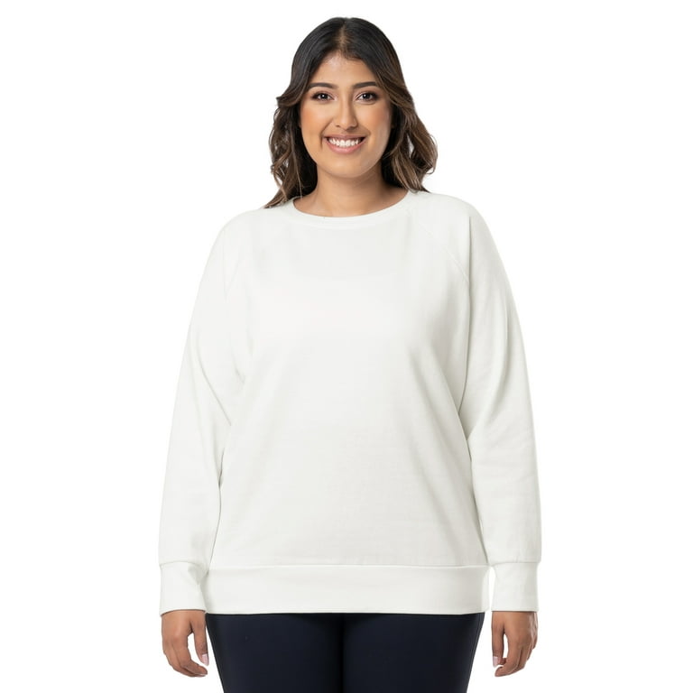Terra & Sky Women's Plus Size Cotton Blend Fleece Sweatshirt, 2